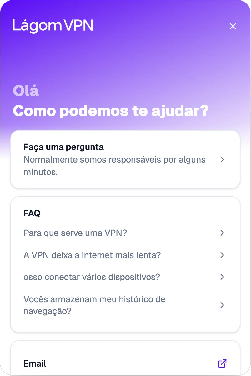 Виджет Omly в брендинге Lagom VPN